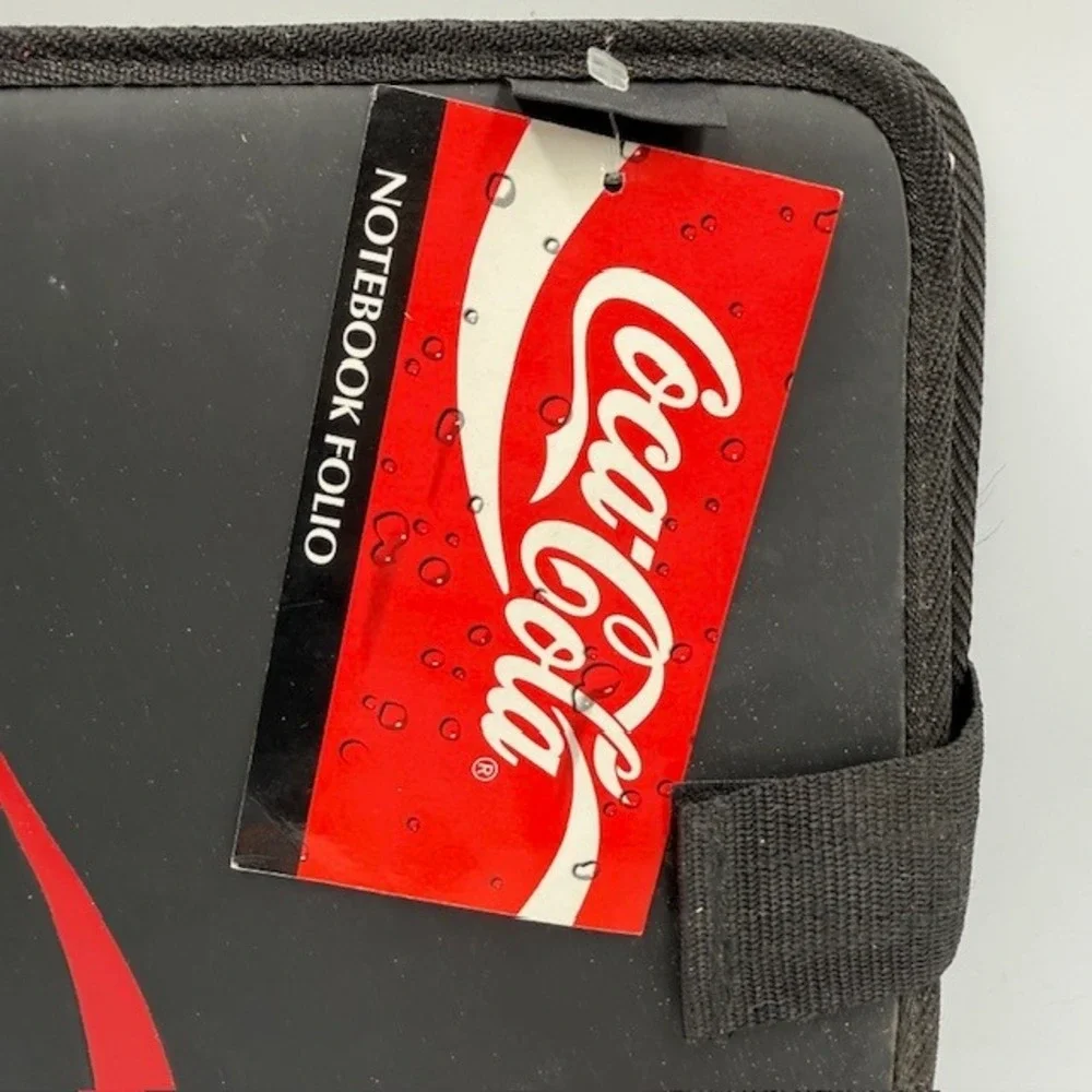 Vintage‎ Coca-Cola Notebook Folio Stuart Hall Black Red Zippered Organizer